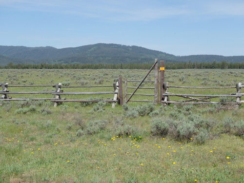 GDMBR: Hwy-47 was right behind us when I took this picture of the only gate in the fence.